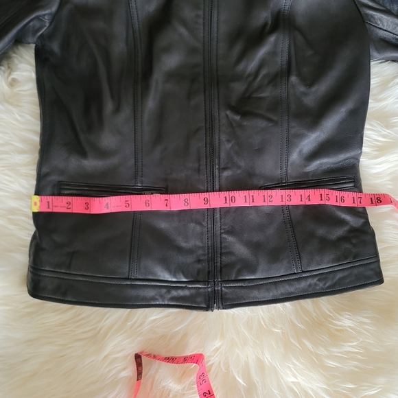 Bh Sophisticates Black Lamb Leather Jacket Blazer Moto NEW Size M #1268 - Picture 16 of 16